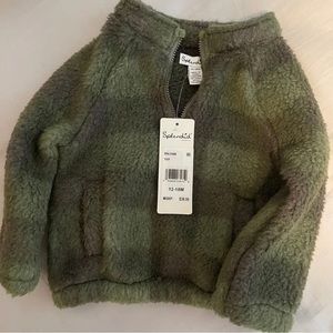 Splendid Baby boy plaid Sherpa pullover